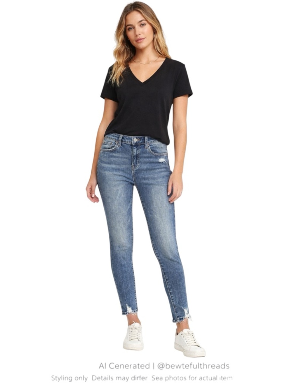 Pistola Mid Rise Skinny Jeans Raw Hem Distressed Stretch Denim 27